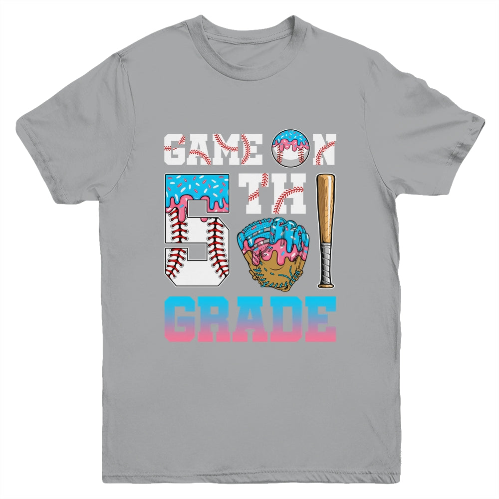 5th Grade Back To School Baseball Drip Ice Cream Game On Youth Shirt | teecentury
