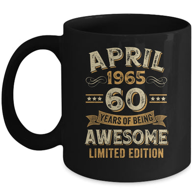 60 Years Awesome Vintage April 1965 60th Birthday Mug | teecentury