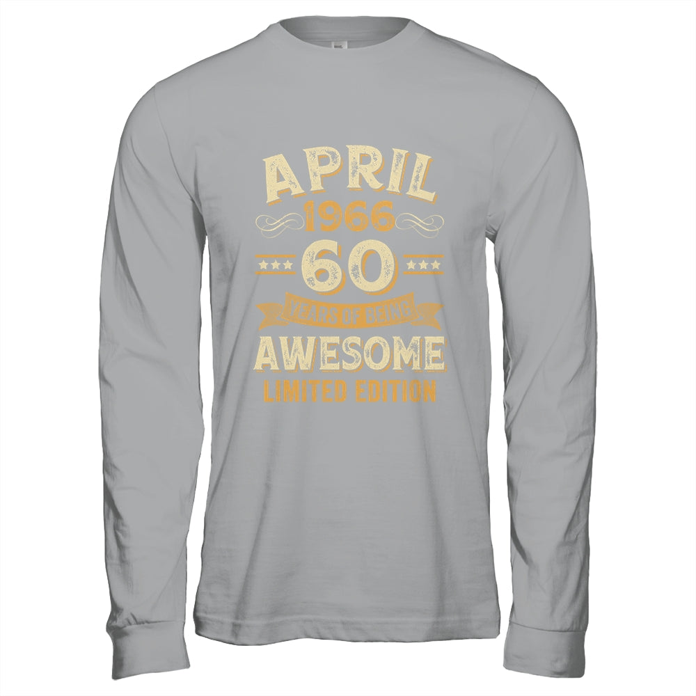 60 Years Awesome Vintage April 1966 60th Birthday Shirt & Hoodie | teecentury