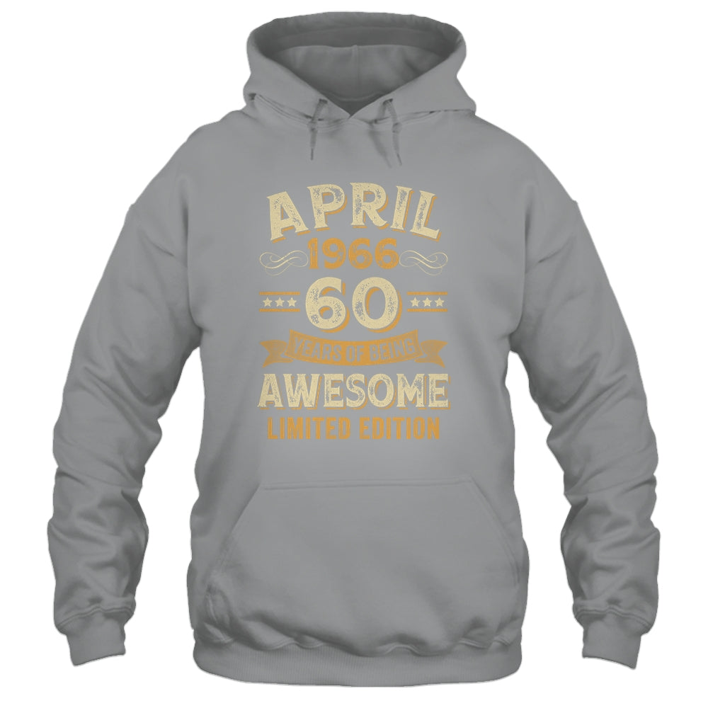 60 Years Awesome Vintage April 1966 60th Birthday Shirt & Hoodie | teecentury