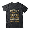 60 Years Awesome Vintage August 1965 60th Birthday Shirt & Hoodie | teecentury