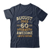 60 Years Awesome Vintage August 1965 60th Birthday Shirt & Hoodie | teecentury