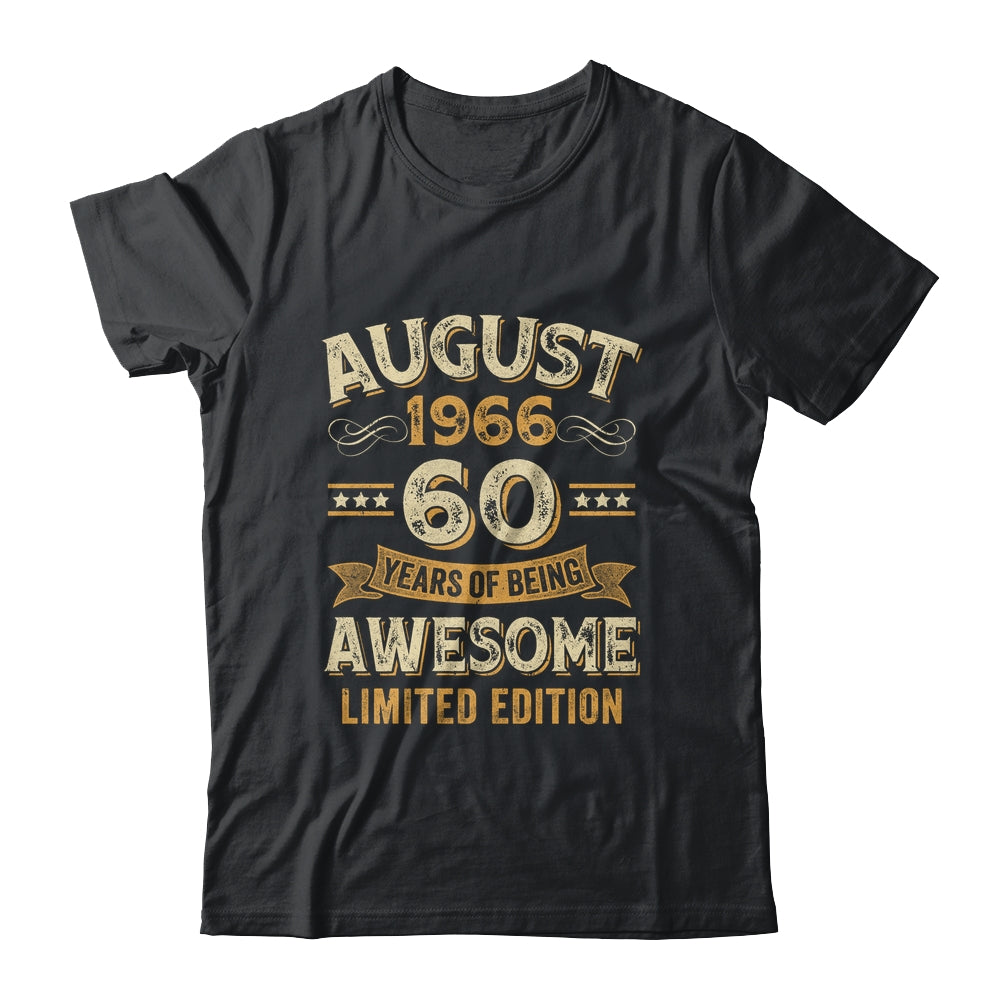 60 Years Awesome Vintage August 1966 60th Birthday Shirt & Hoodie | teecentury