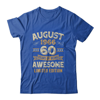 60 Years Awesome Vintage August 1966 60th Birthday Shirt & Hoodie | teecentury