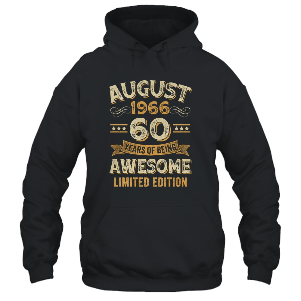 60 Years Awesome Vintage August 1966 60th Birthday Shirt & Hoodie | teecentury