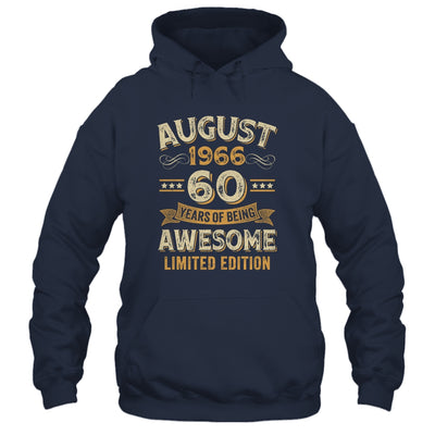 60 Years Awesome Vintage August 1966 60th Birthday Shirt & Hoodie | teecentury
