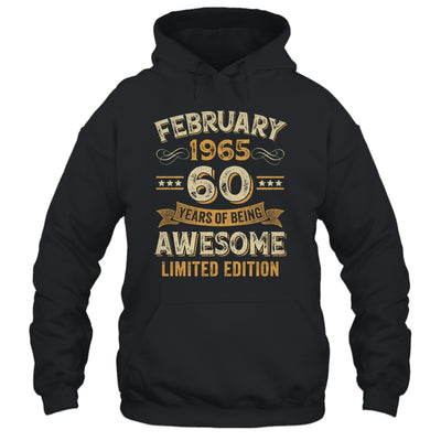 60 Years Awesome Vintage February 1965 60th Birthday Shirt & Hoodie | teecentury