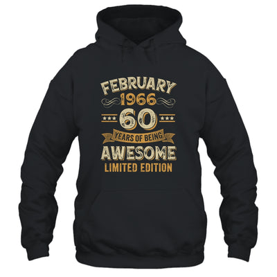 60 Years Awesome Vintage February 1966 60th Birthday Shirt & Hoodie | teecentury