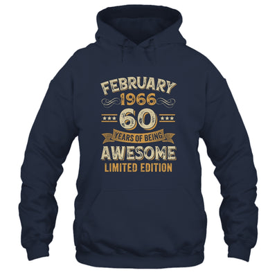 60 Years Awesome Vintage February 1966 60th Birthday Shirt & Hoodie | teecentury