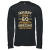 60 Years Awesome Vintage January 1964 60th Birthday Shirt & Hoodie | teecentury