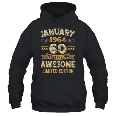 60 Years Awesome Vintage January 1964 60th Birthday Shirt & Hoodie | teecentury