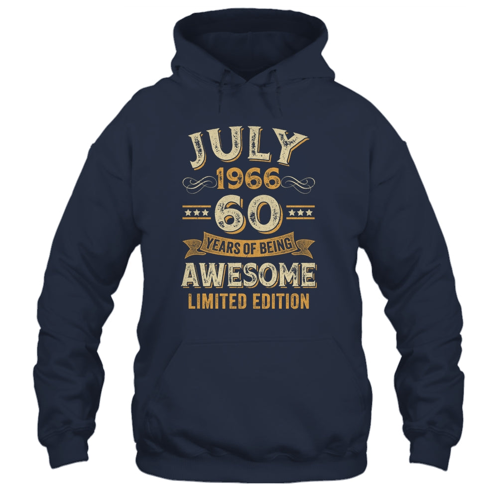 60 Years Awesome Vintage July 1966 60th Birthday Shirt & Hoodie | teecentury