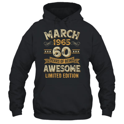 60 Years Awesome Vintage March 1965 60th Birthday Shirt & Hoodie | teecentury
