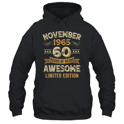 60 Years Awesome Vintage November 1965 60th Birthday Shirt & Hoodie | teecentury