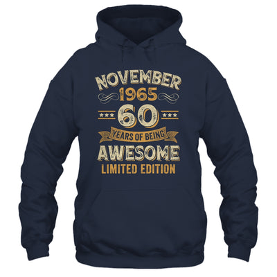 60 Years Awesome Vintage November 1965 60th Birthday Shirt & Hoodie | teecentury