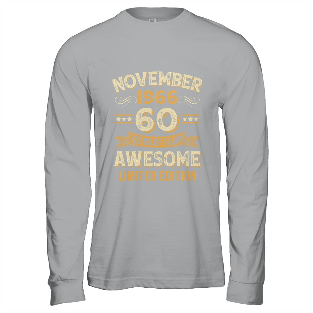 60 Years Awesome Vintage November 1966 60th Birthday Shirt & Hoodie | teecentury
