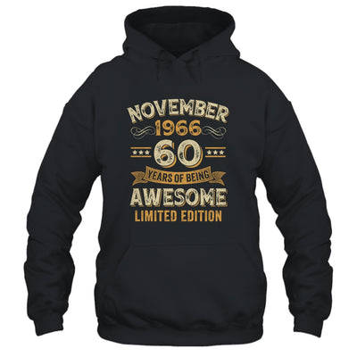 60 Years Awesome Vintage November 1966 60th Birthday Shirt & Hoodie | teecentury