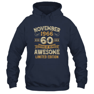 60 Years Awesome Vintage November 1966 60th Birthday Shirt & Hoodie | teecentury
