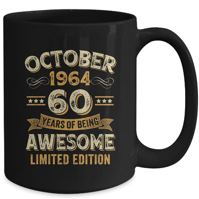 60 Years Awesome Vintage October 1964 60th Birthday Mug | teecentury