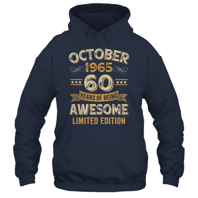 60 Years Awesome Vintage October 1965 60th Birthday Shirt & Hoodie | teecentury
