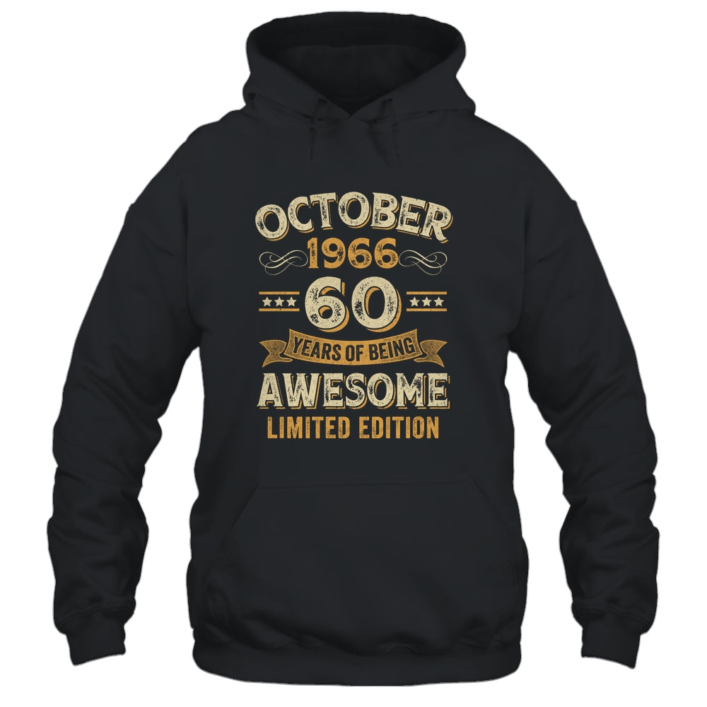 60 Years Awesome Vintage October 1966 60th Birthday Shirt & Hoodie | teecentury