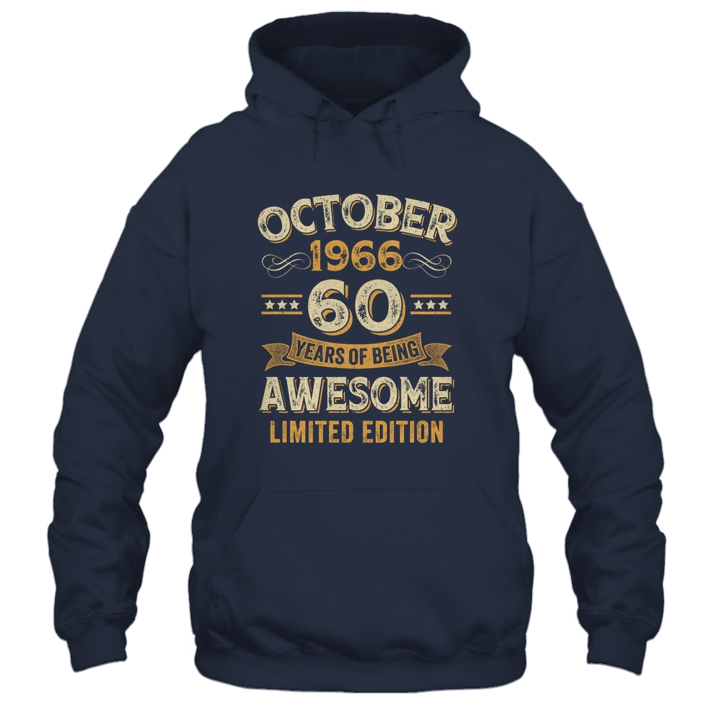 60 Years Awesome Vintage October 1966 60th Birthday Shirt & Hoodie | teecentury