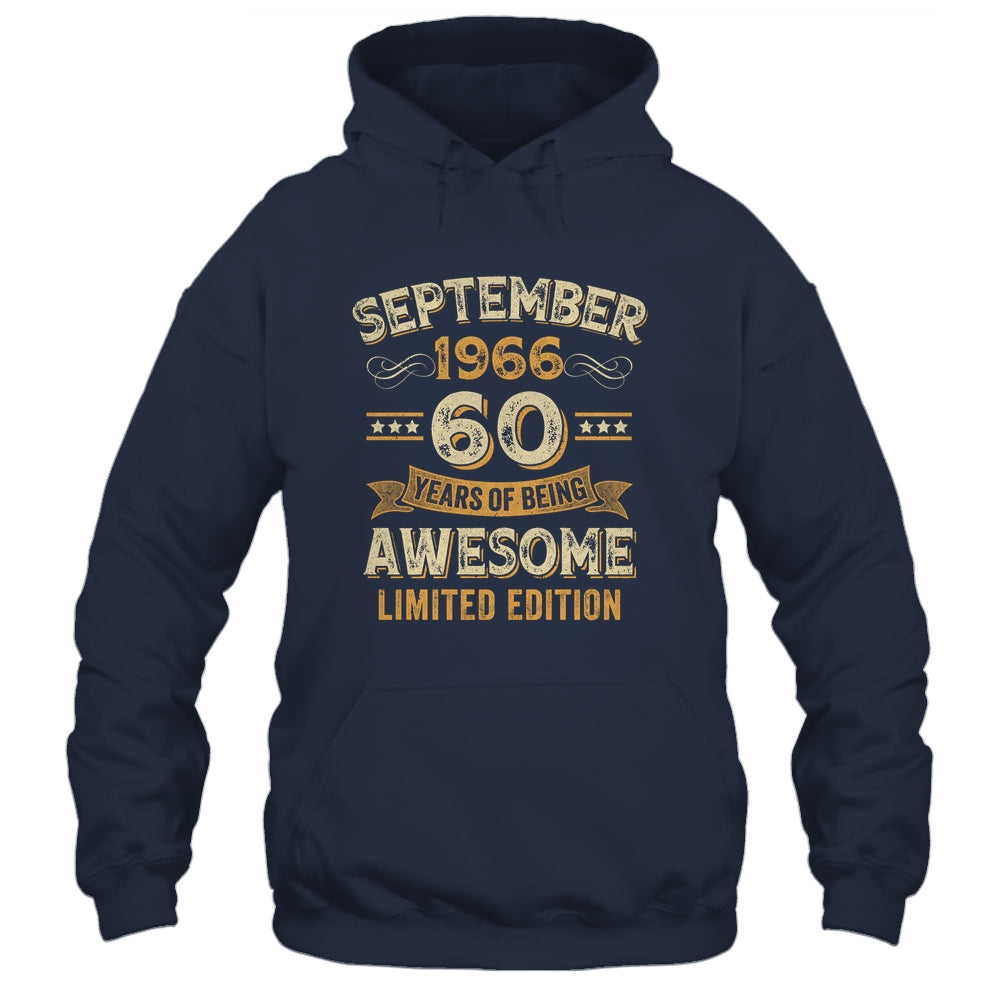 60 Years Awesome Vintage September 1966 60th Birthday Shirt & Hoodie | teecentury