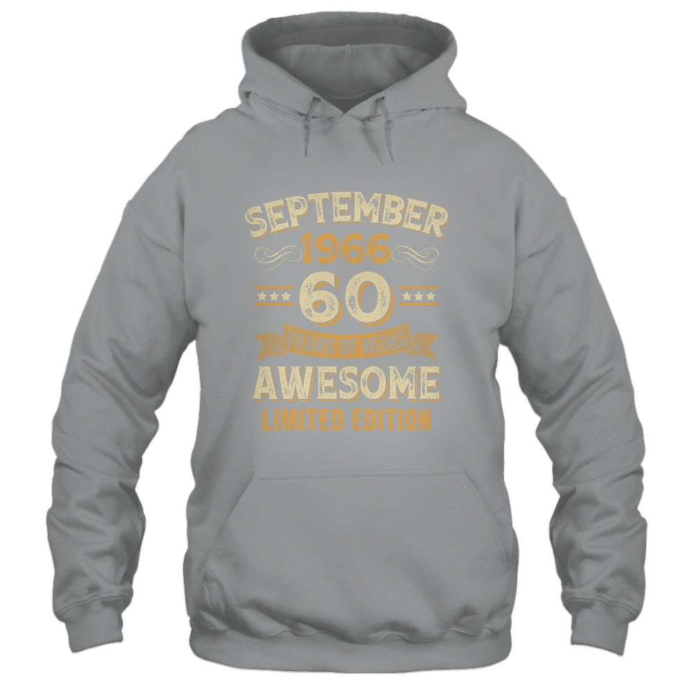 60 Years Awesome Vintage September 1966 60th Birthday Shirt & Hoodie | teecentury