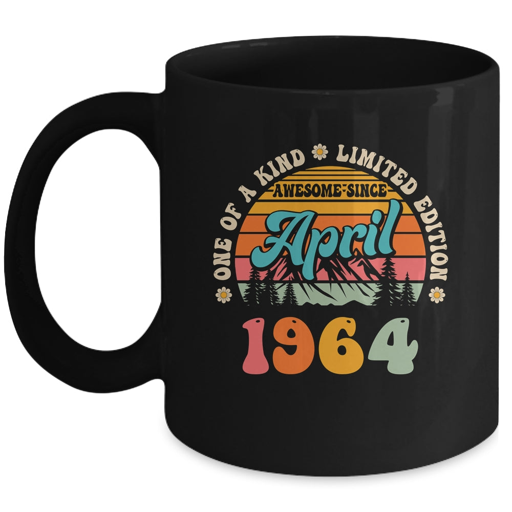 60 Years Old Awesome Since April 1964 60th Birthday Groovy Mug | teecentury