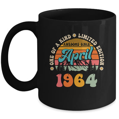 60 Years Old Awesome Since April 1964 60th Birthday Groovy Mug | teecentury