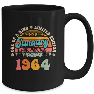 60 Years Old Awesome Since January 1964 60th Birthday Groovy Mug | teecentury