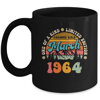 60 Years Old Awesome Since March 1964 60th Birthday Groovy Mug | teecentury