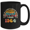 60 Years Old Awesome Since March 1964 60th Birthday Groovy Mug | teecentury