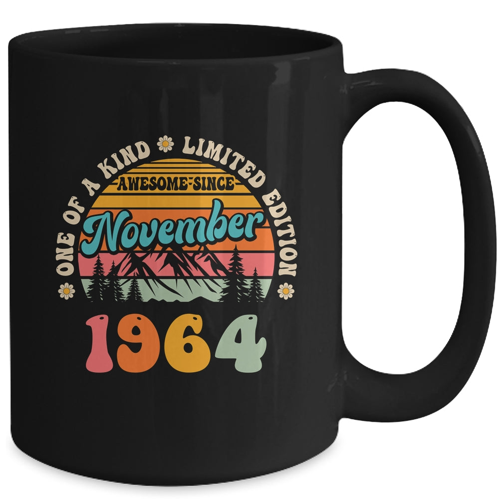 60 Years Old Awesome Since November 1964 60th Birthday Groovy Mug | teecentury