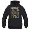 60 Years Old Legendary Since August 1963 60th Birthday Shirt & Hoodie | teecentury