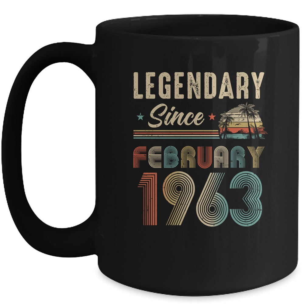 60 Years Old Legendary Since February 1963 60th Birthday Mug | teecentury
