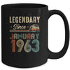 60 Years Old Legendary Since January 1963 60th Birthday Mug | teecentury