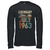 60 Years Old Legendary Since July 1963 60th Birthday Shirt & Hoodie | teecentury