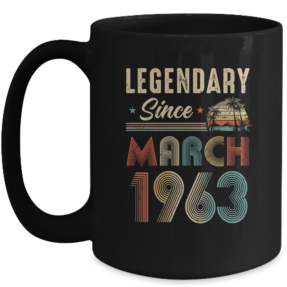 60 Years Old Legendary Since March 1963 60th Birthday Mug | teecentury
