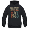 60 Years Old Legendary Since May 1963 60th Birthday Shirt & Hoodie | teecentury