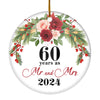 60th Wedding Anniversary 60 Years As Mr & Mrs 2022 Christmas Ornaments Gifts For Couples Husband Wife Holiday Decoration Christmas Tree Ornament Ornament | Teecentury.com
