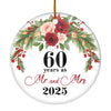 60th Wedding Anniversary 60 Years As Mr & Mrs 2025 Christmas Ornaments Gifts For Couples Husband Wife Holiday Decoration Christmas Tree Ornament | teecentury