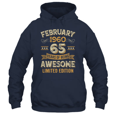 65 Years Awesome Vintage February 1960 65th Birthday Shirt & Hoodie | teecentury