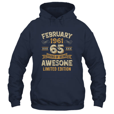 65 Years Awesome Vintage February 1961 65th Birthday Shirt & Hoodie | teecentury