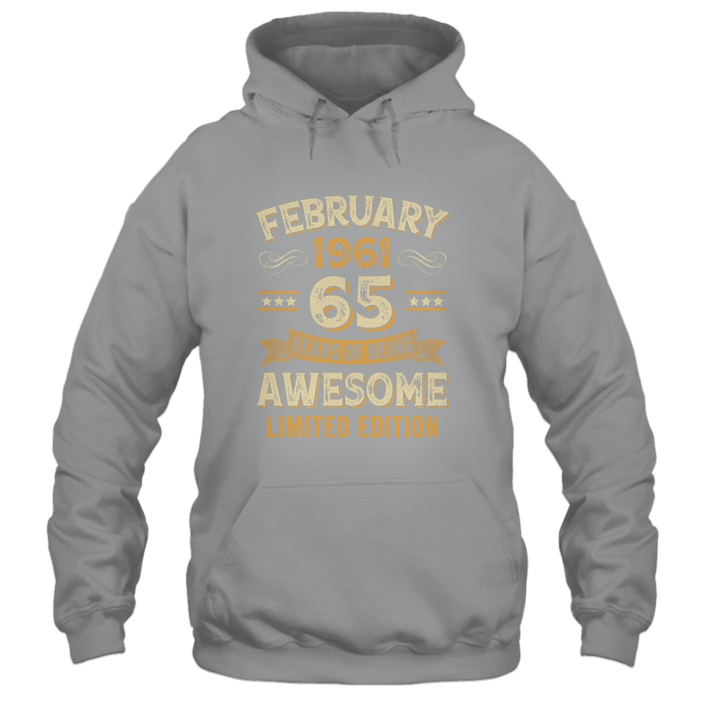 65 Years Awesome Vintage February 1961 65th Birthday Shirt & Hoodie | teecentury
