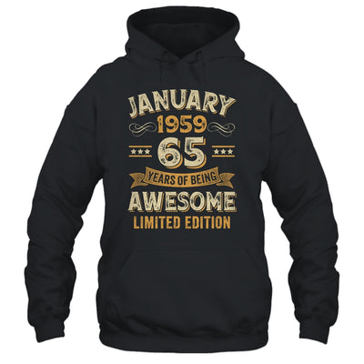 65 Years Awesome Vintage January 1959 65th Birthday Shirt & Hoodie | teecentury