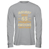 65 Years Awesome Vintage January 1960 65th Birthday Shirt & Hoodie | teecentury