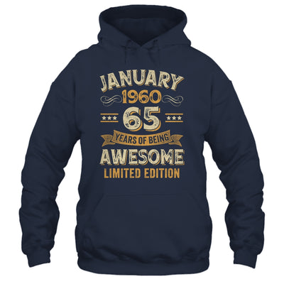65 Years Awesome Vintage January 1960 65th Birthday Shirt & Hoodie | teecentury