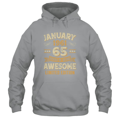 65 Years Awesome Vintage January 1961 65th Birthday Shirt & Hoodie | teecentury