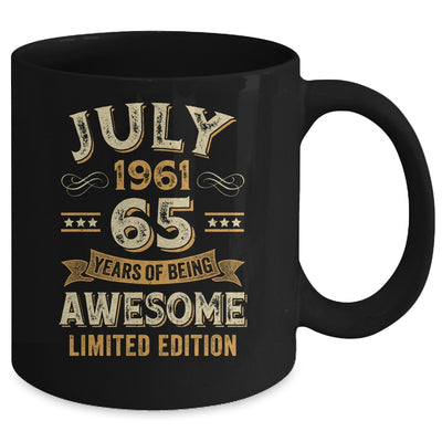 65 Years Awesome Vintage July 1961 65th Birthday Mug | teecentury
